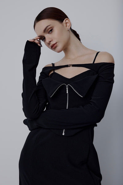 n*様 ESIO Front ZIP dress ブラック Front ZIP dress - ESIÓ official