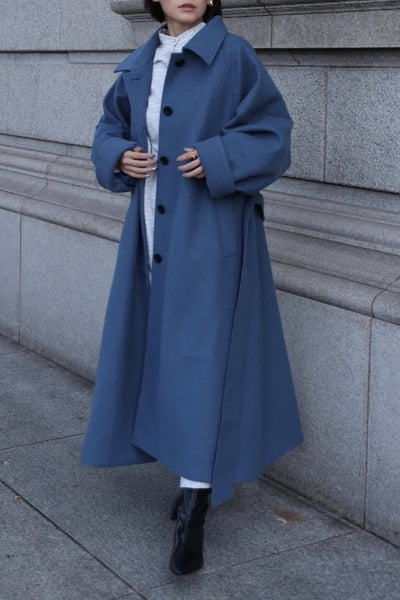 Raglan volume long coat Blue – ESIÓ official