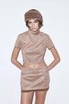 Suede form top