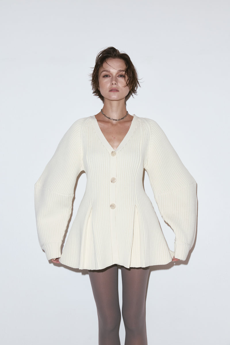 Contour knit cardigan