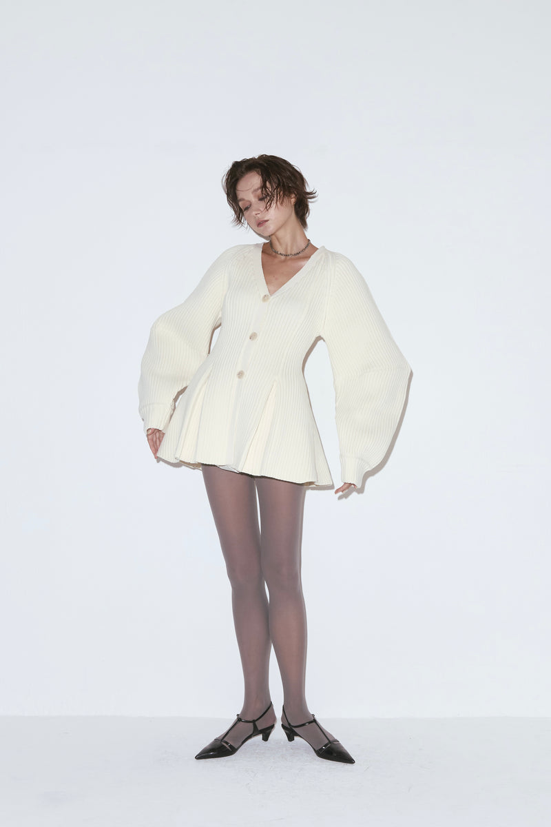 Contour knit cardigan