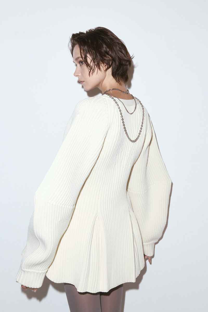 Contour knit cardigan