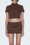 Suede form top