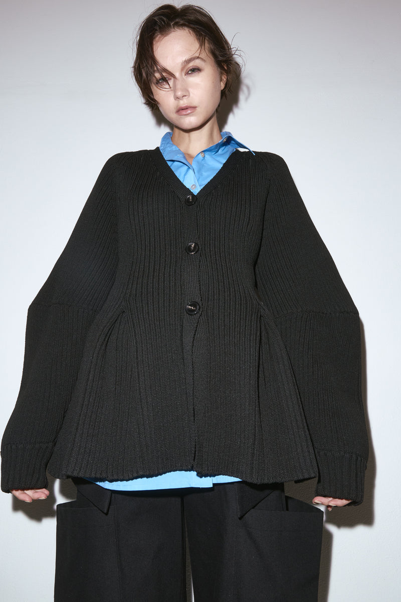 Contour knit cardigan