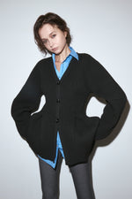 Contour knit cardigan