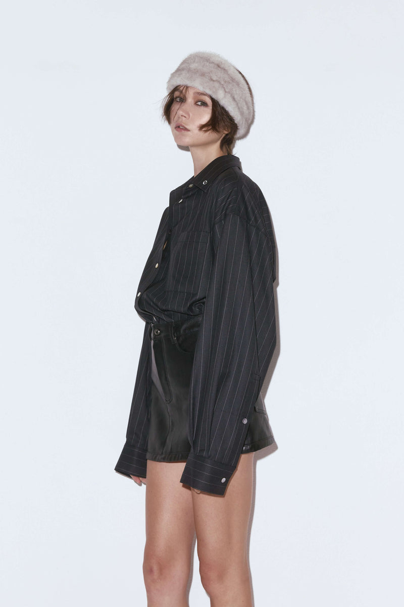 Émark over stripe shirt