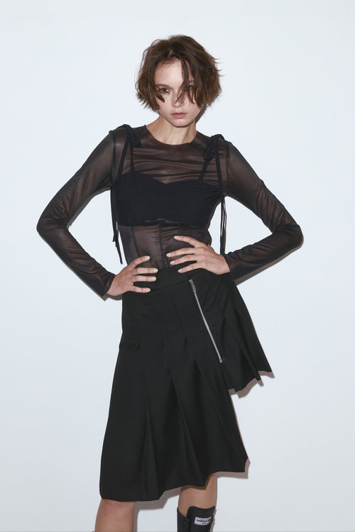 Pleats balance skirt