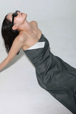 Suit fabric bare onepiece - Gray