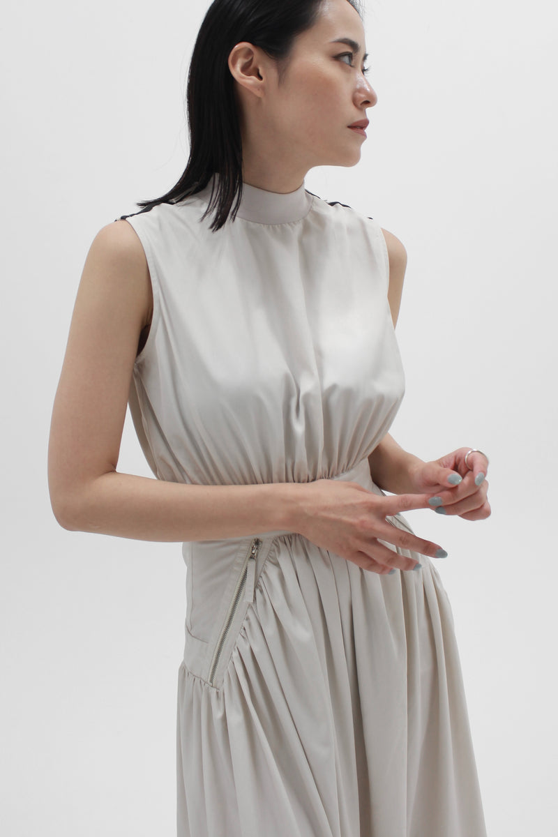 Shoulder ZIP  dress - Gray