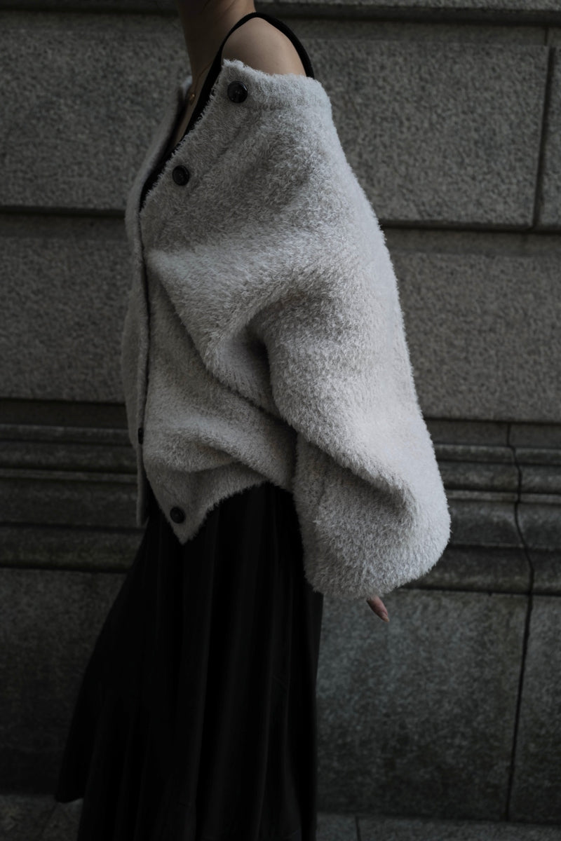 Poodle knit cardigan - Ivory
