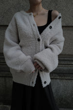 Poodle knit cardigan - Ivory