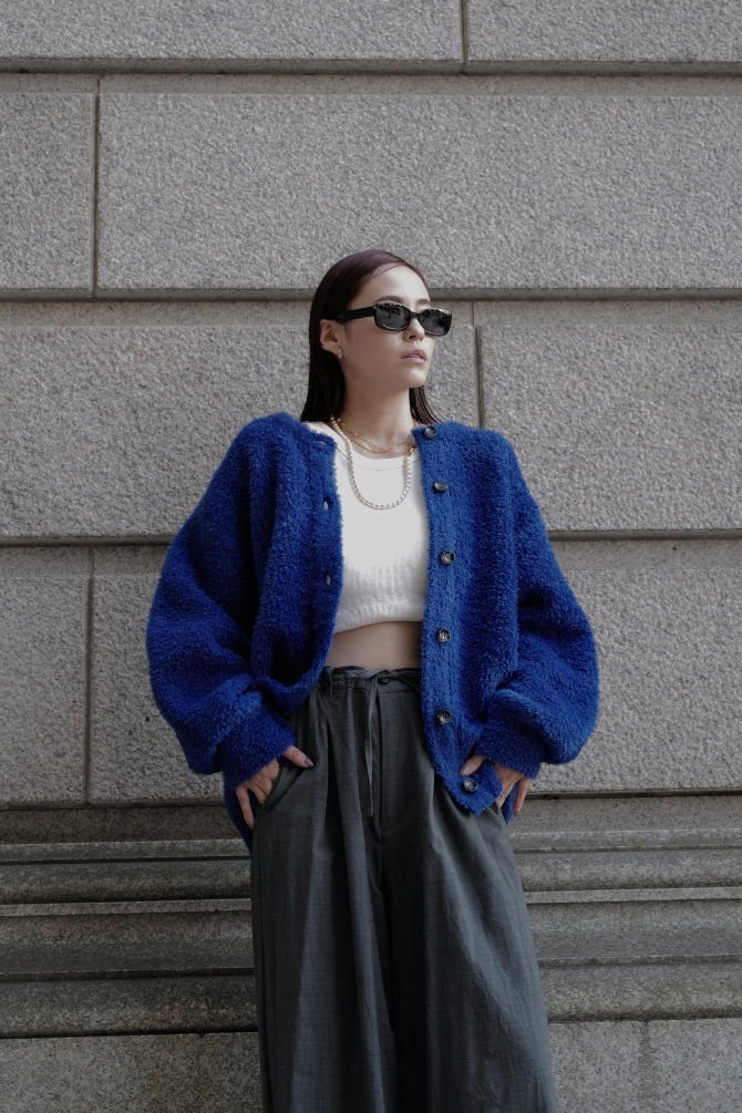 Poodle knit cardigan - Blue – ESIÓ official