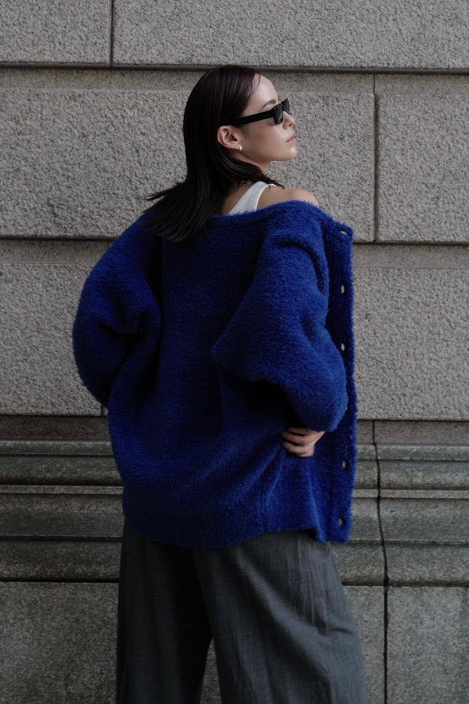 Poodle knit cardigan - Blue