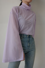 Slit sleeve sheer tops