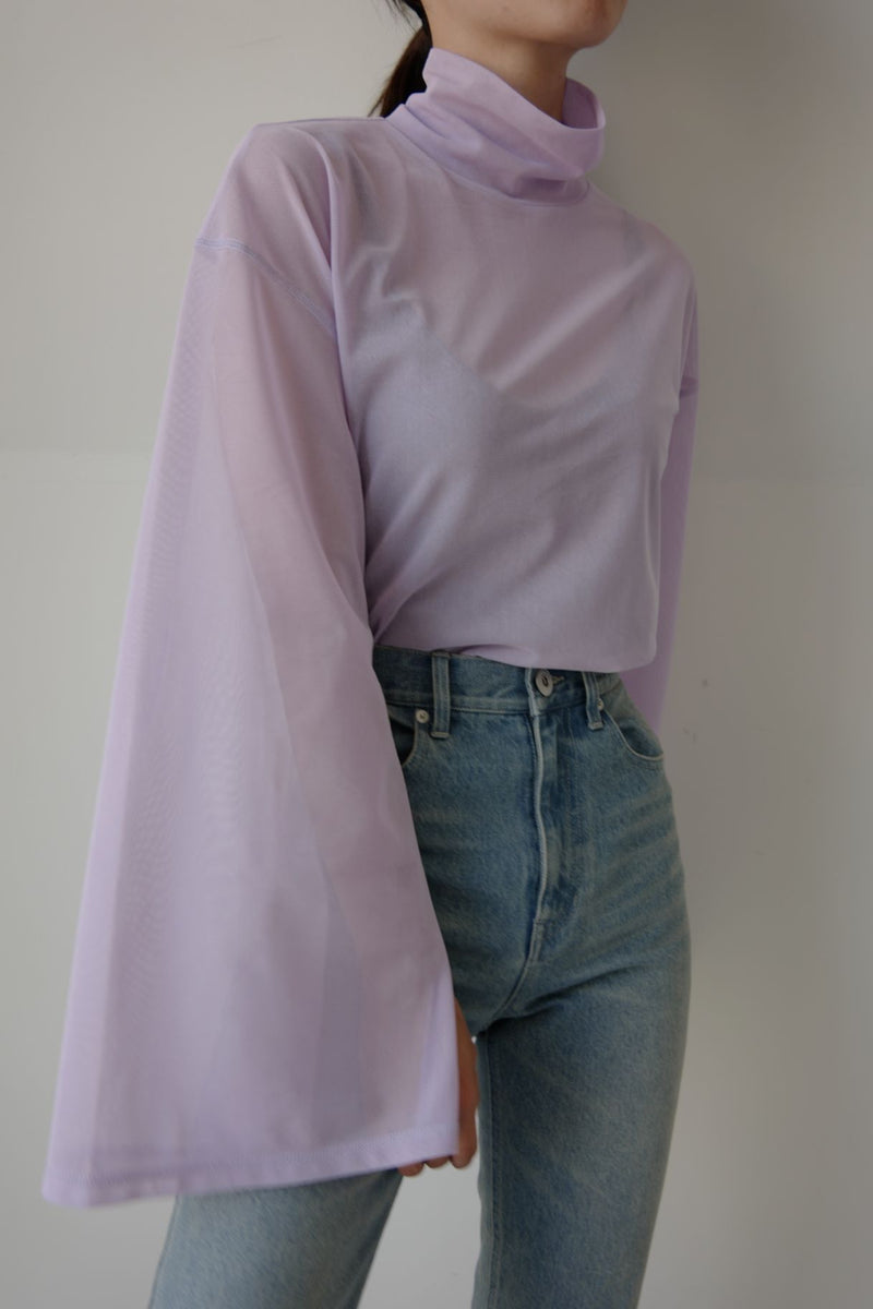 Slit sleeve sheer tops