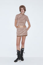 Suede form top