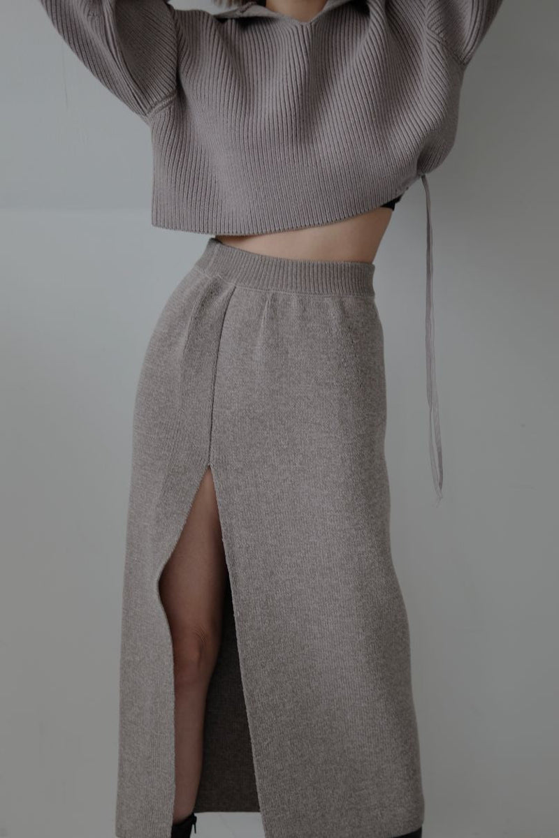 Bold slit knit skirt - ESIÓ official