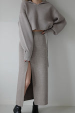 Bold slit knit skirt - ESIÓ official