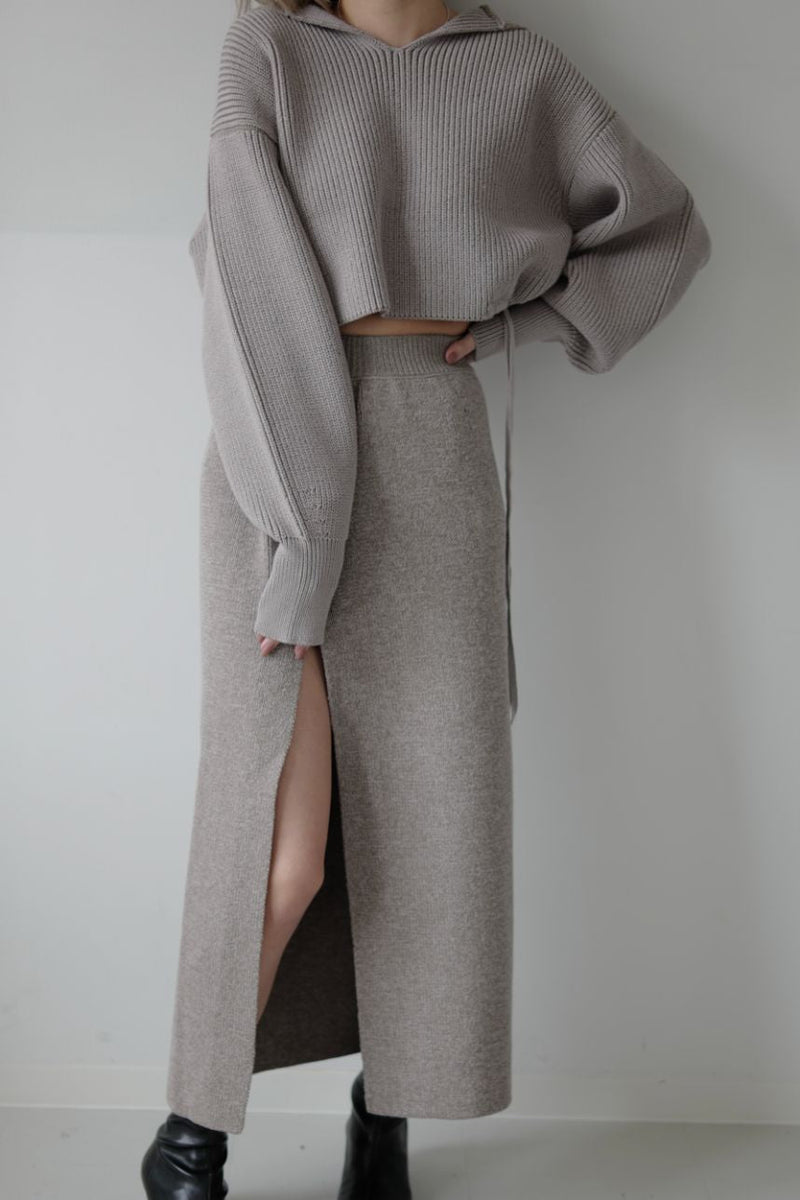 Bold slit knit skirt - ESIÓ official
