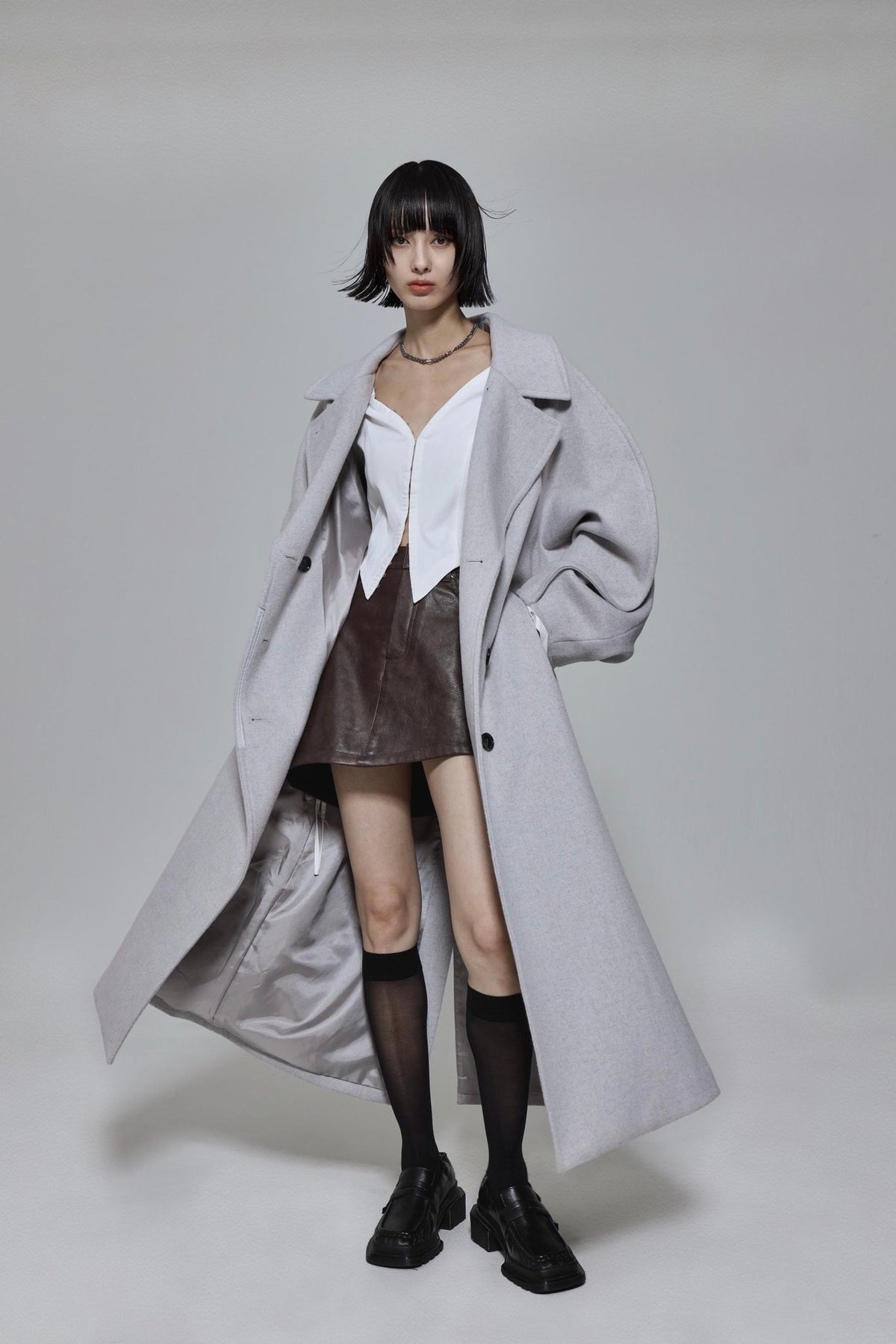 Curved Pin - tuck Coat - ESIÓ official