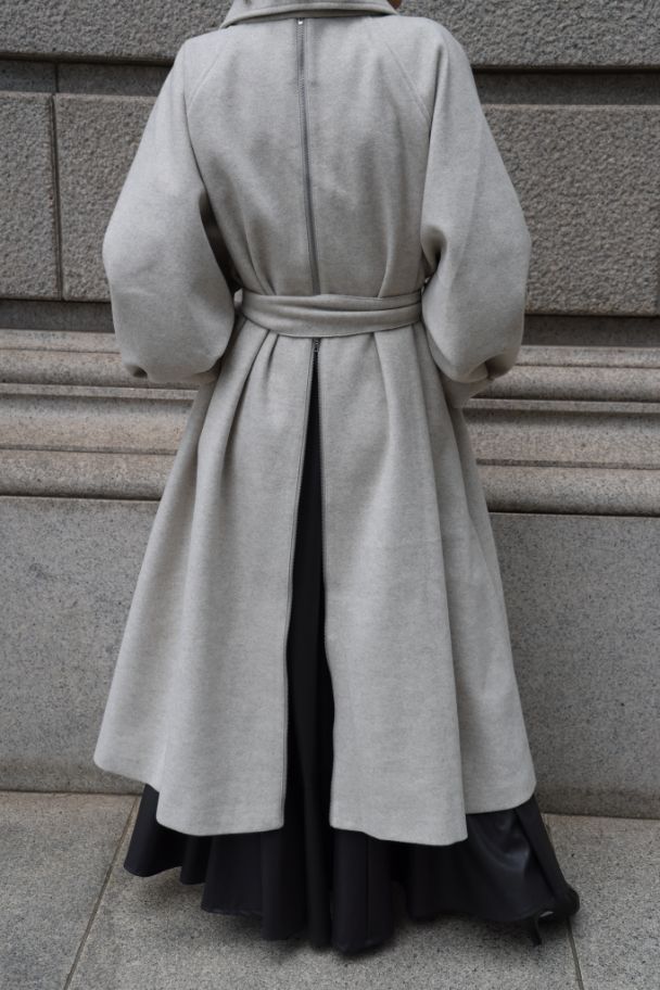 Raglan volume long coat - Light Gray – ESIÓ official