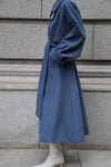 Raglan volume long coat - Blue