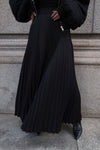 Hard pleats flare skirt - Black