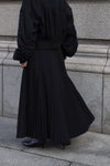 Hard pleats flare skirt - Black