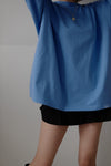 Foam print logo long T - Blue