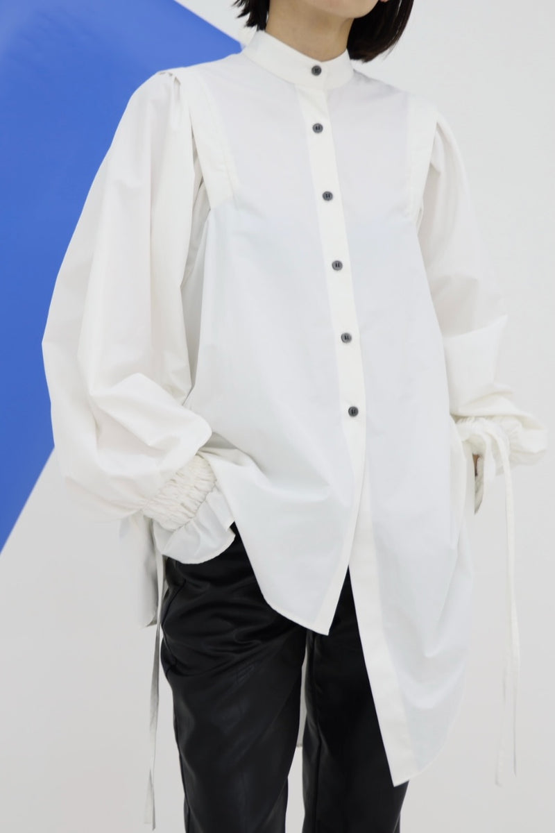 Plenty gather shirt tunic - white