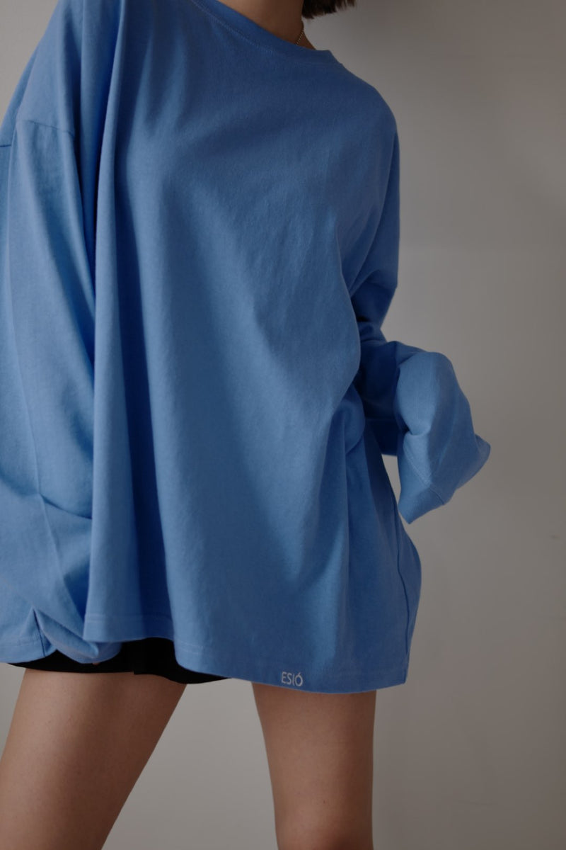 Foam print logo long T - Blue