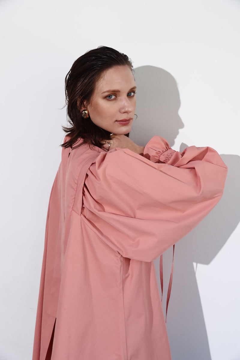 Plenty gather shirt tunic - pink