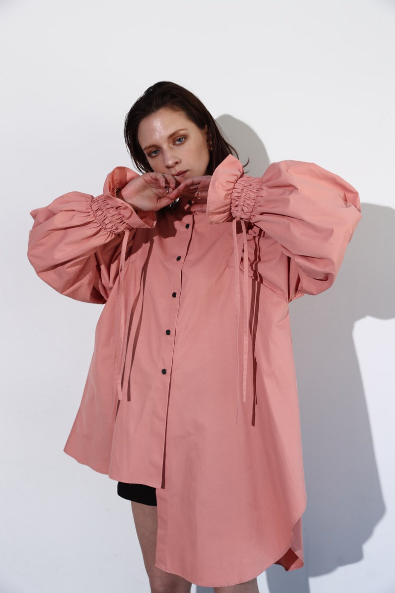 Plenty gather shirt tunic - pink