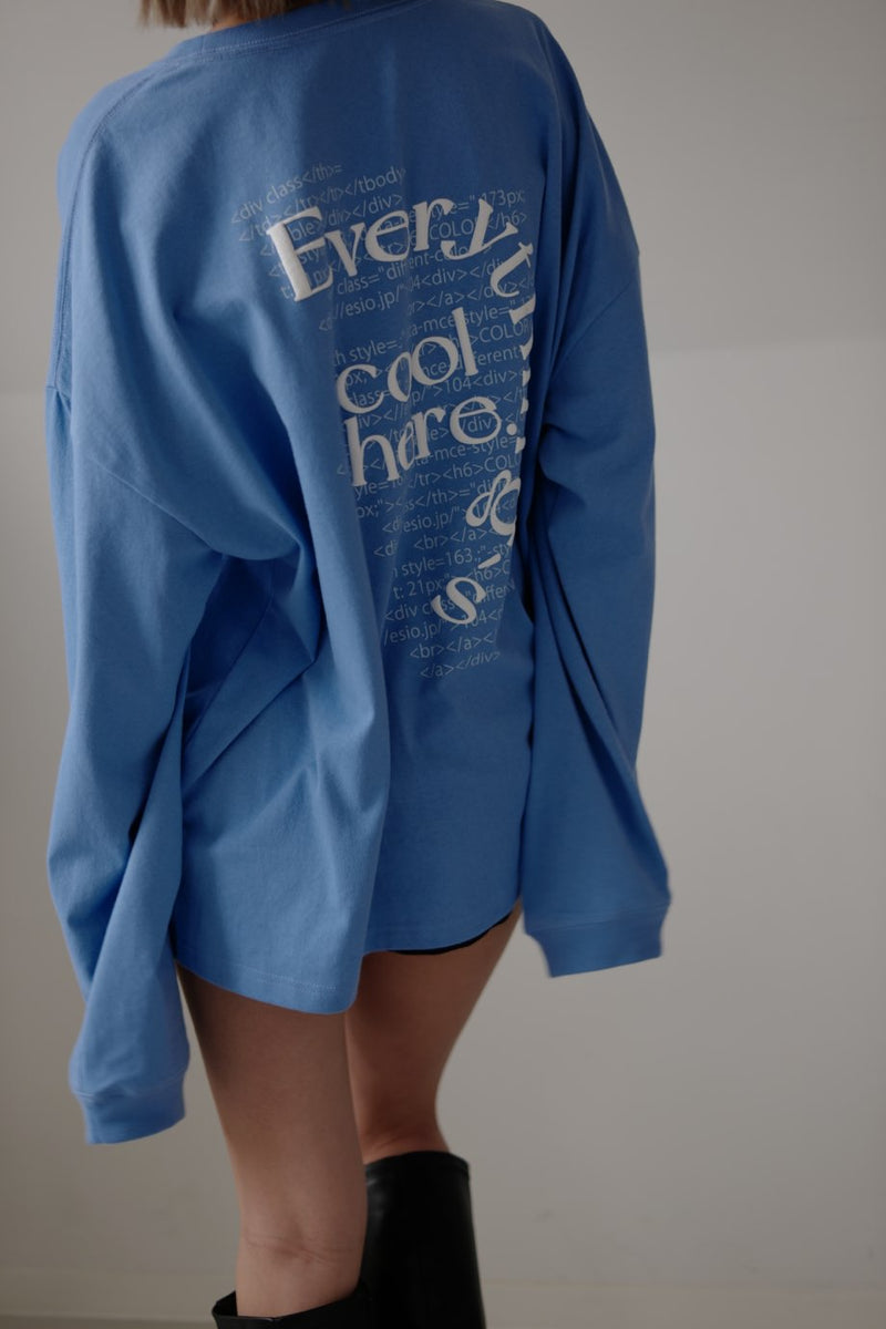 Foam print logo long T - Blue