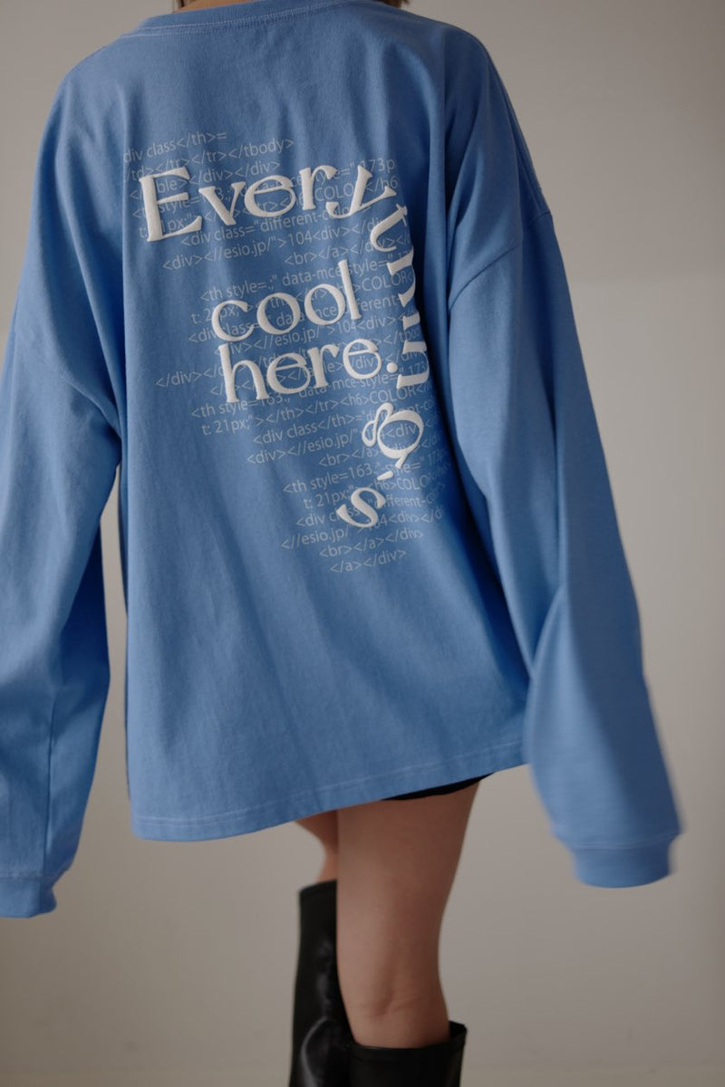 Foam print logo long T - Blue