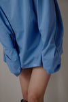 Foam print logo long T - Blue