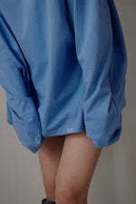 Foam print logo long T - Blue