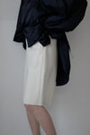 Knit melton half  pants - white