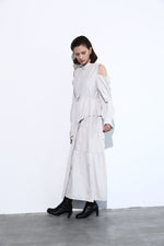 Stack cloth shirt onepiece - Ice Gray