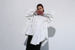 Plenty gather shirt tunic - white