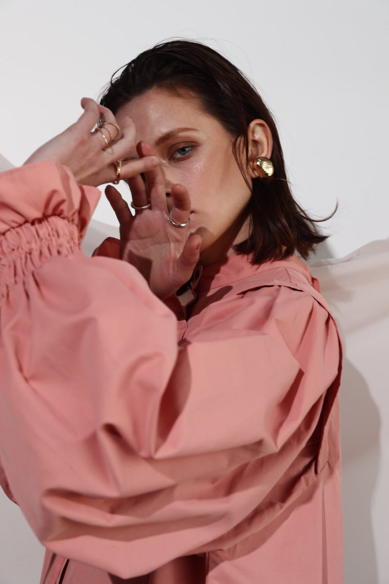 Plenty gather shirt tunic - pink
