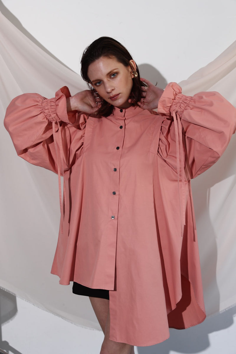 Plenty gather shirt tunic - pink