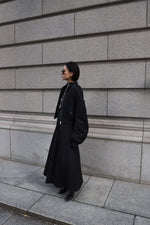 Hard pleats flare skirt - Black