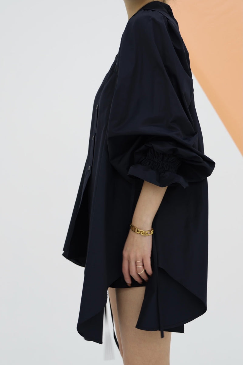 Plenty gather shirt tunic - navy