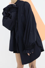 Plenty gather shirt tunic - navy
