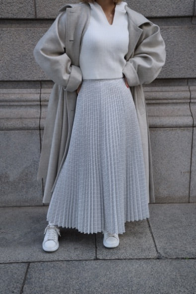 Hard pleats flare skirt - Mix
