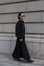Hard pleats flare skirt - Black