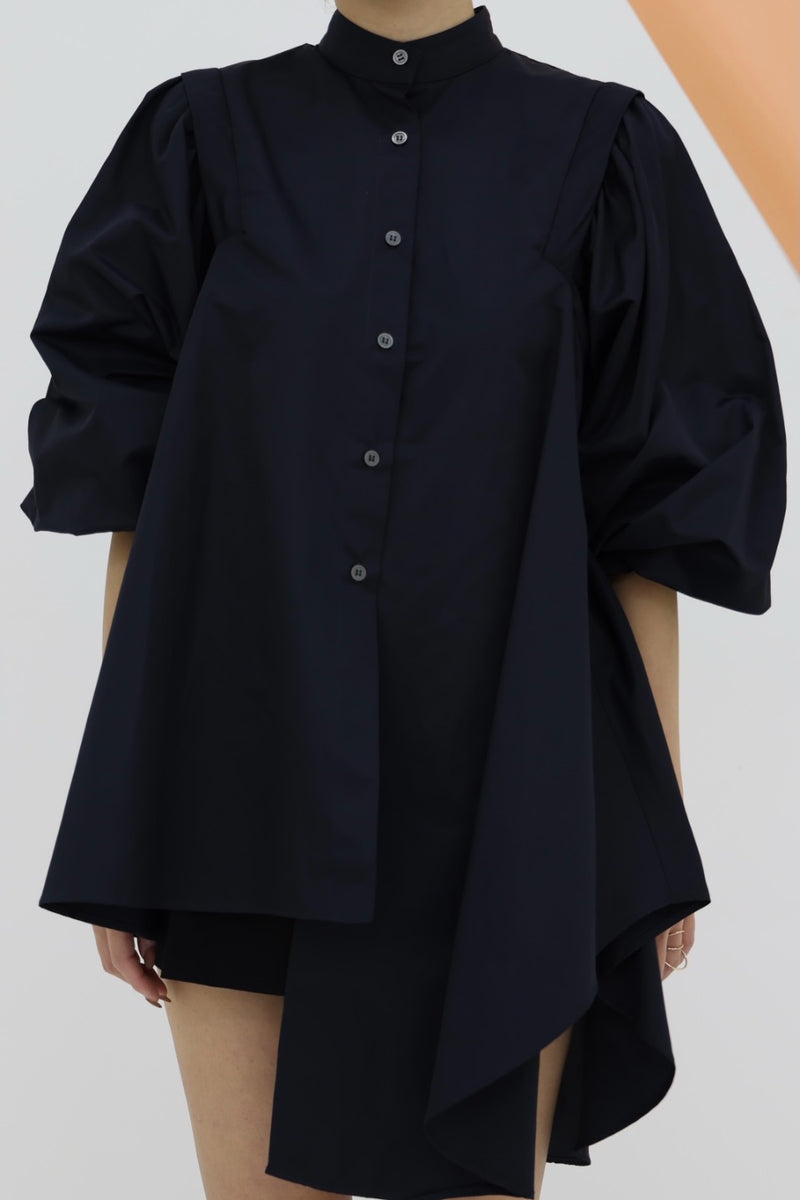 Plenty gather shirt tunic - navy