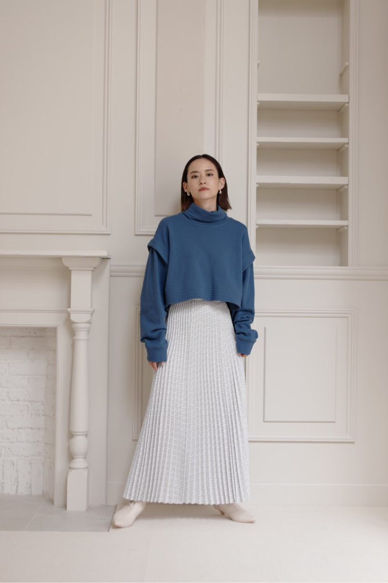 Hard pleats flare skirt - Mix
