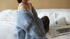 Round hand-knit cardigan - Blue